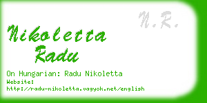 nikoletta radu business card